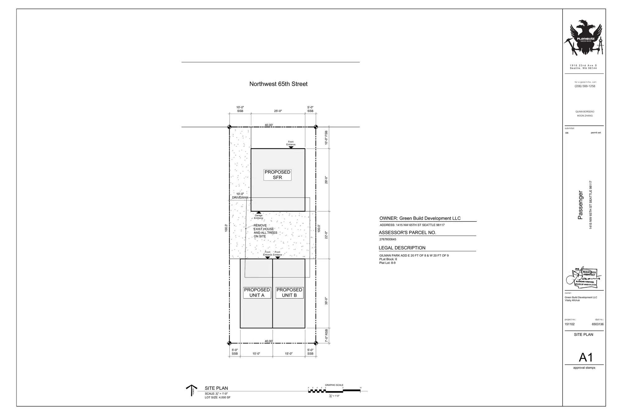 Site plan for 1415 NW 65th St