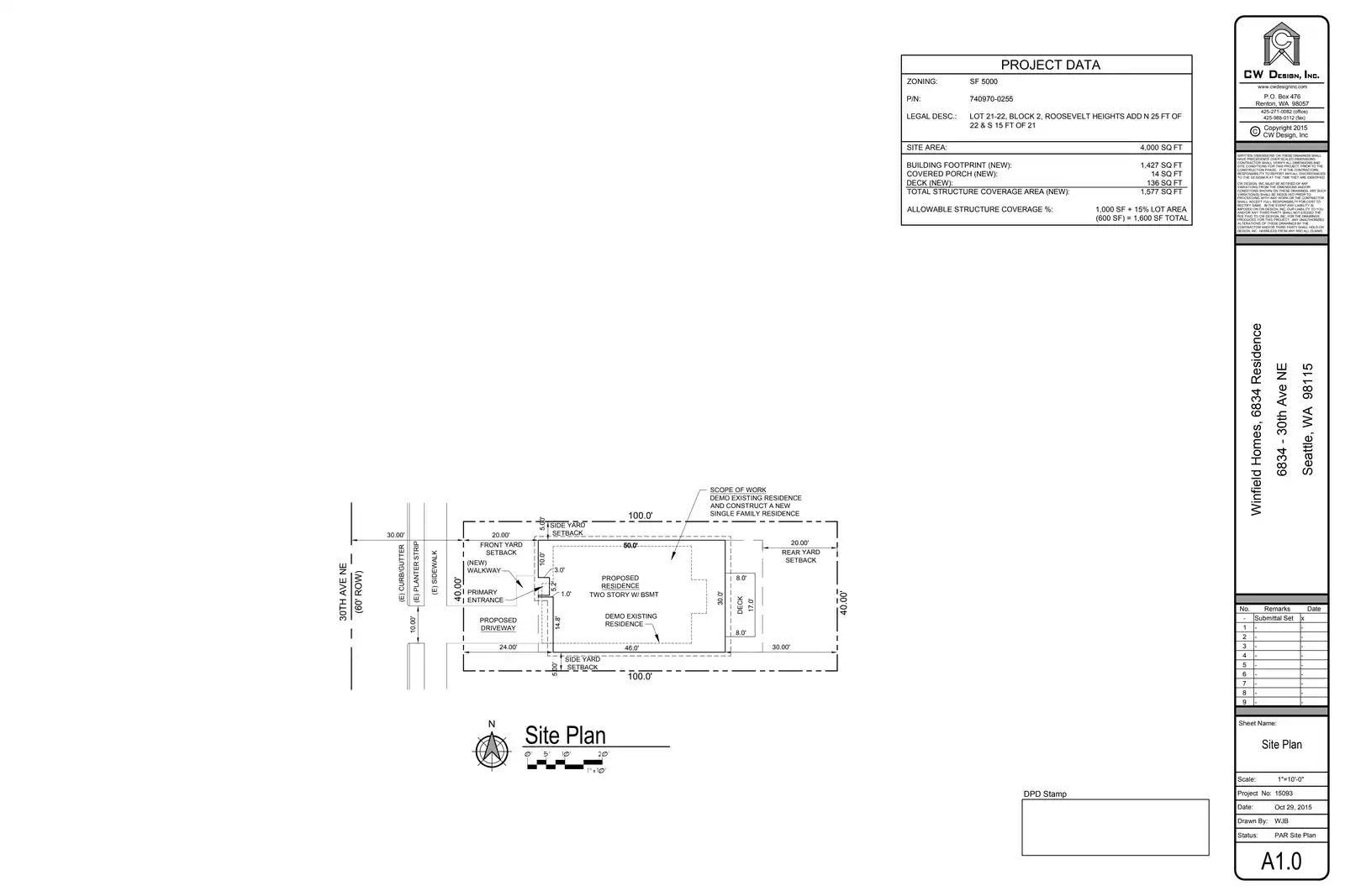 Site plan for 6834 30th Ave NE