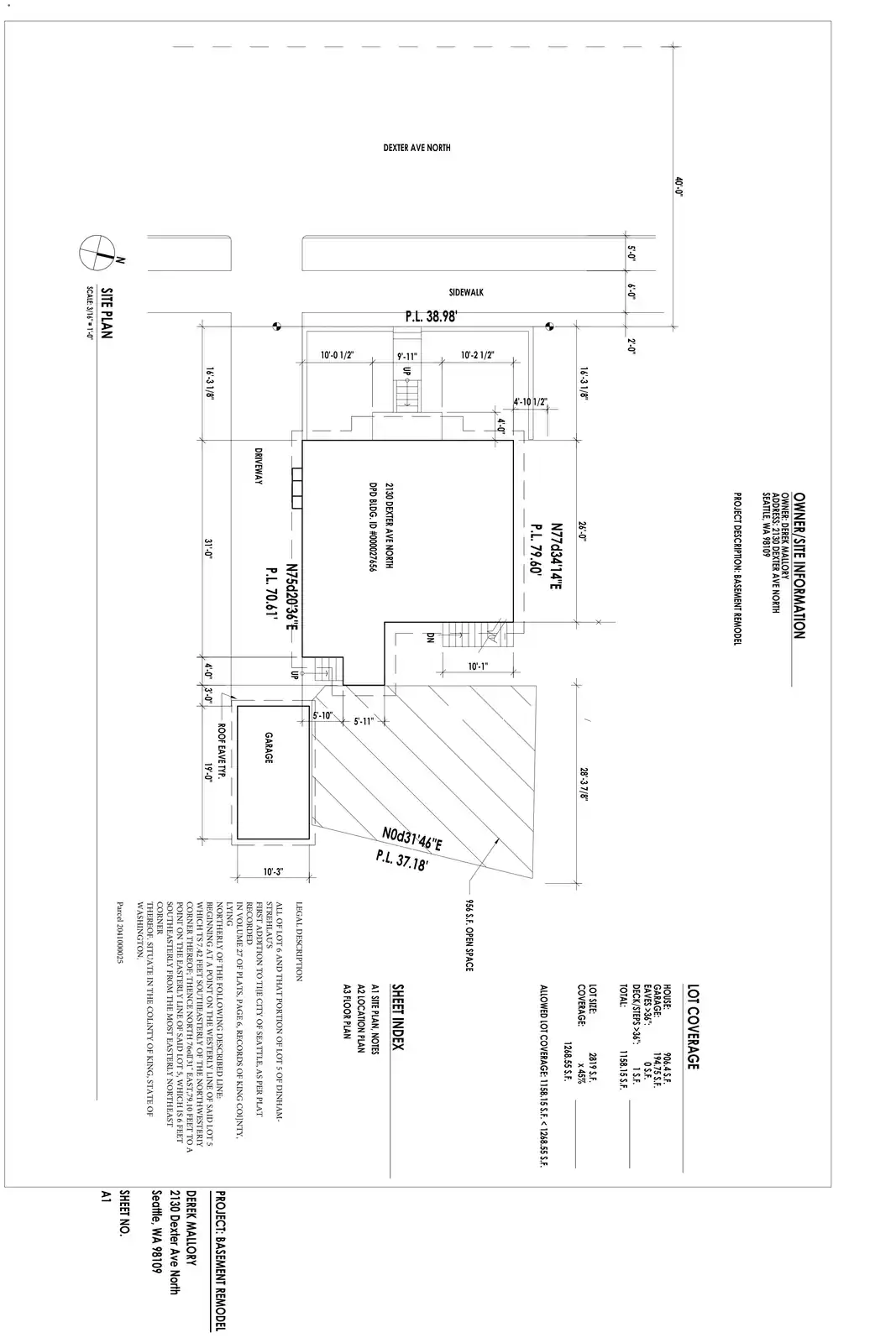 Site plan for 2130 Dexter Ave N