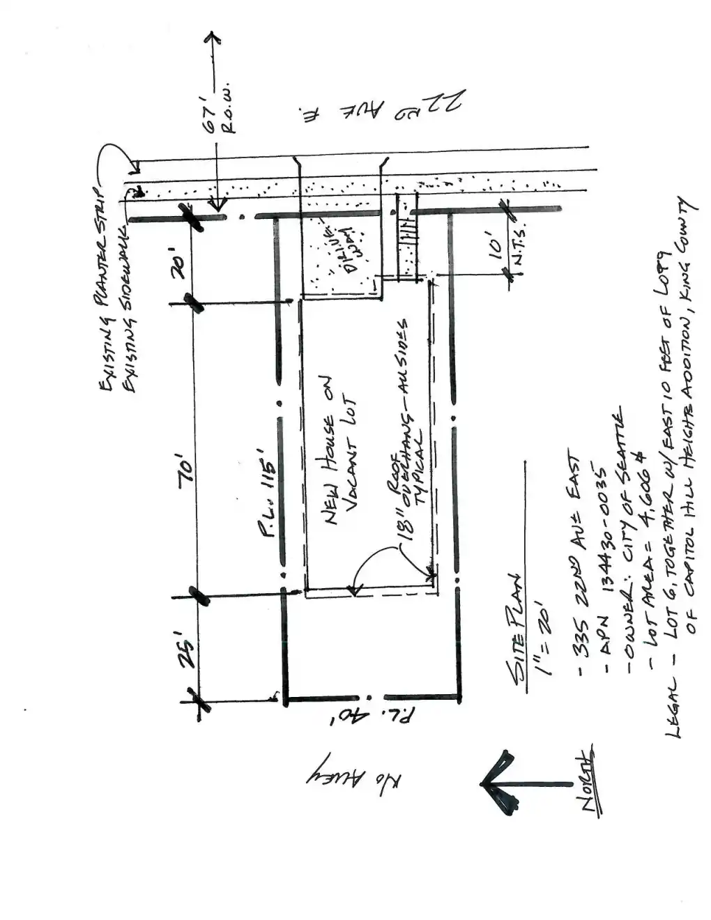 Site plan for 335 22nd Ave E