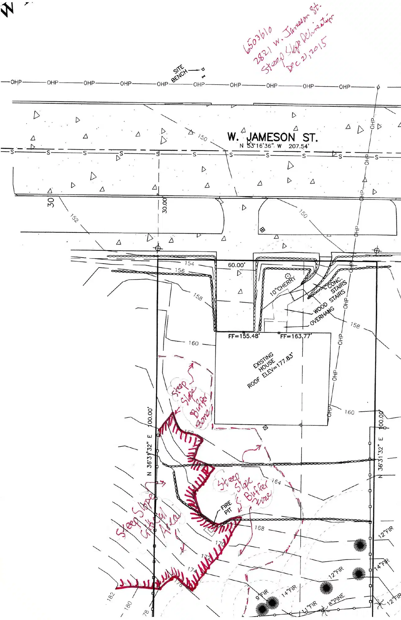 Site plan for 2821 W Jameson St