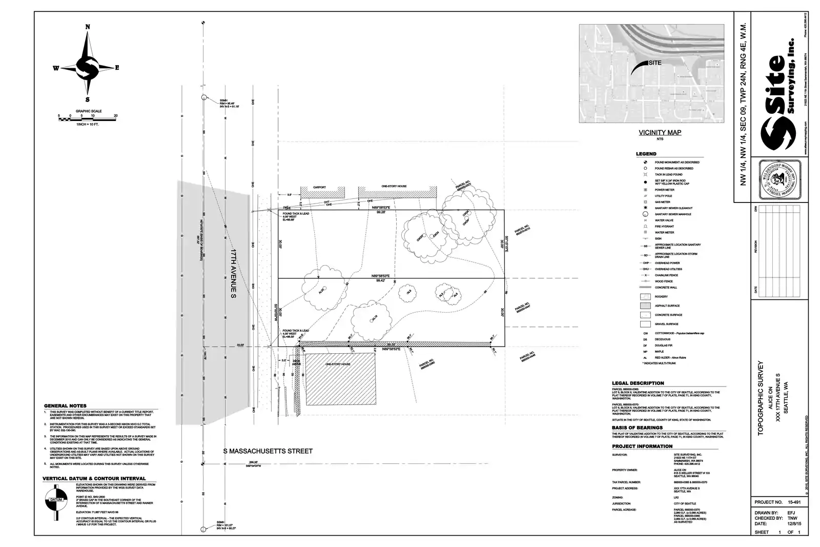 Site plan for 1534 17th Ave S