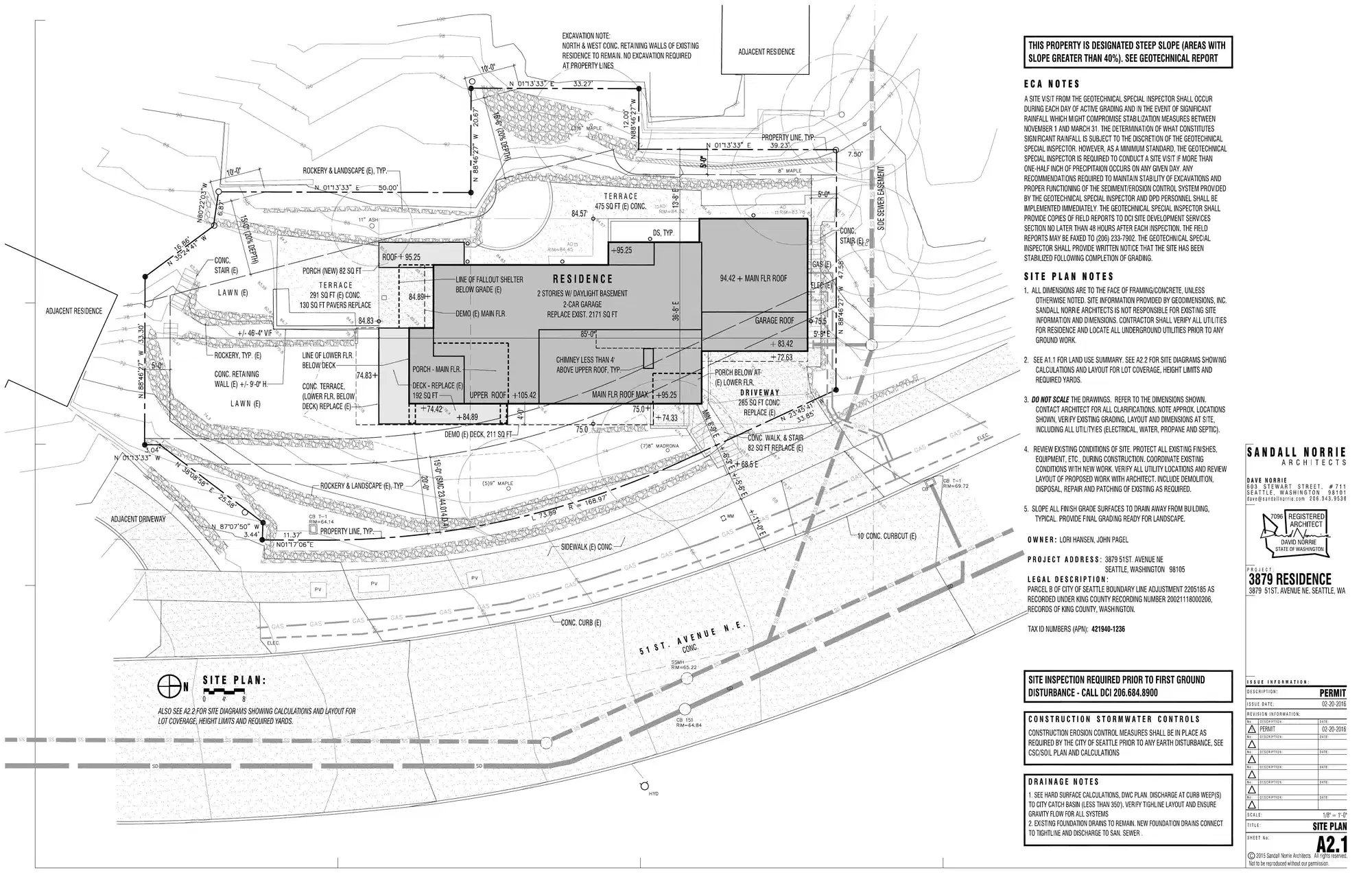 Site plan for 3879 51st Ave NE