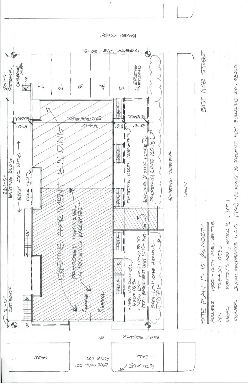 Site plan for 1500 16th Ave