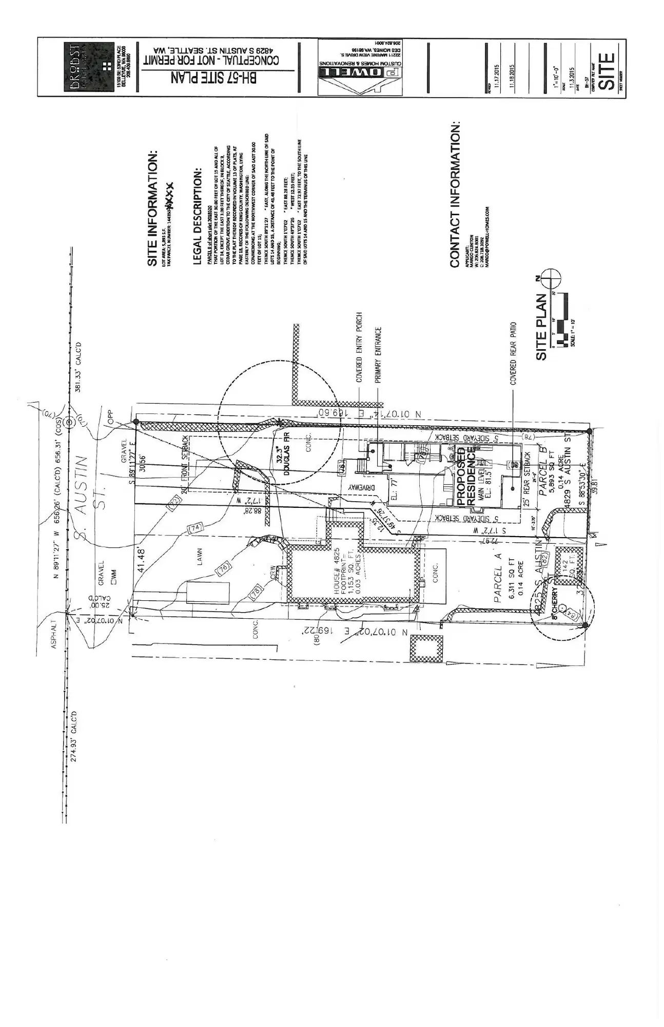 Site plan for 4829 S Austin St
