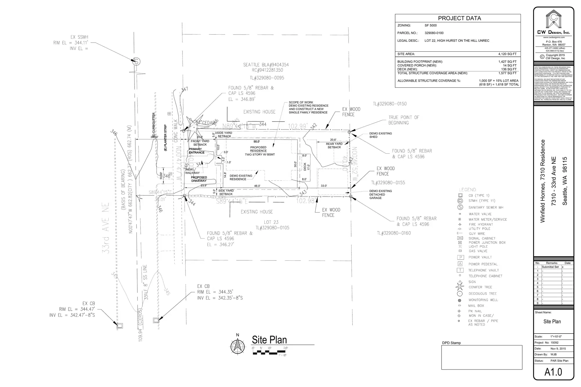 Site plan for 7310 33rd Ave NE