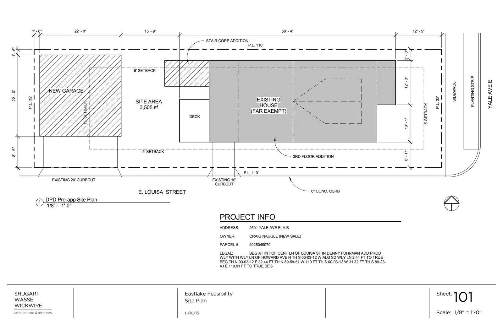 Site plan for 2501 Yale Ave E