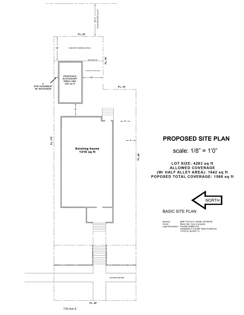Site plan for 5566 17th Ave S