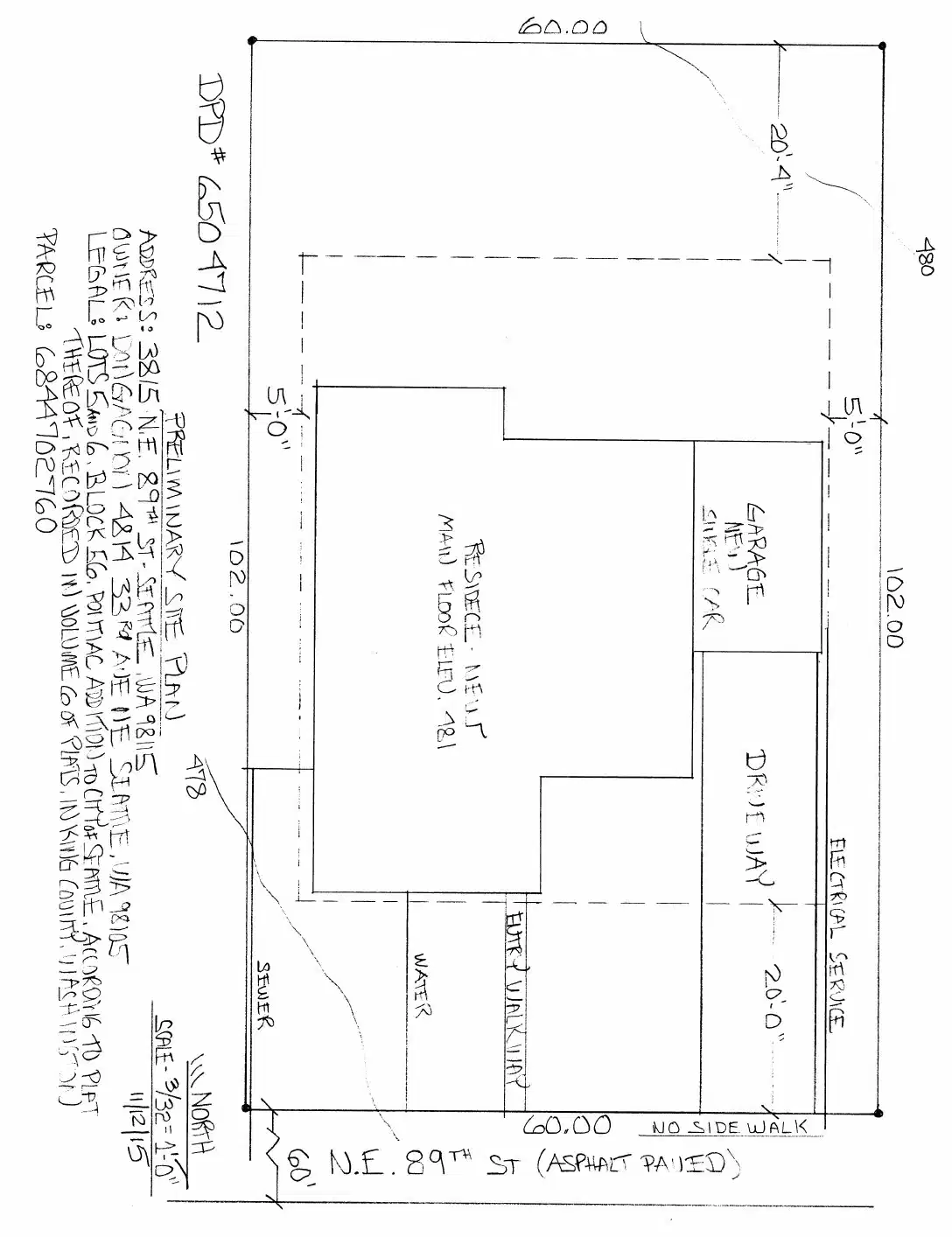 Site plan for 3815 NE 89th St