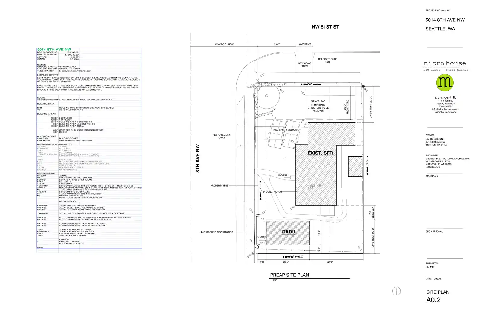 Site plan for 5012 8th Ave NW