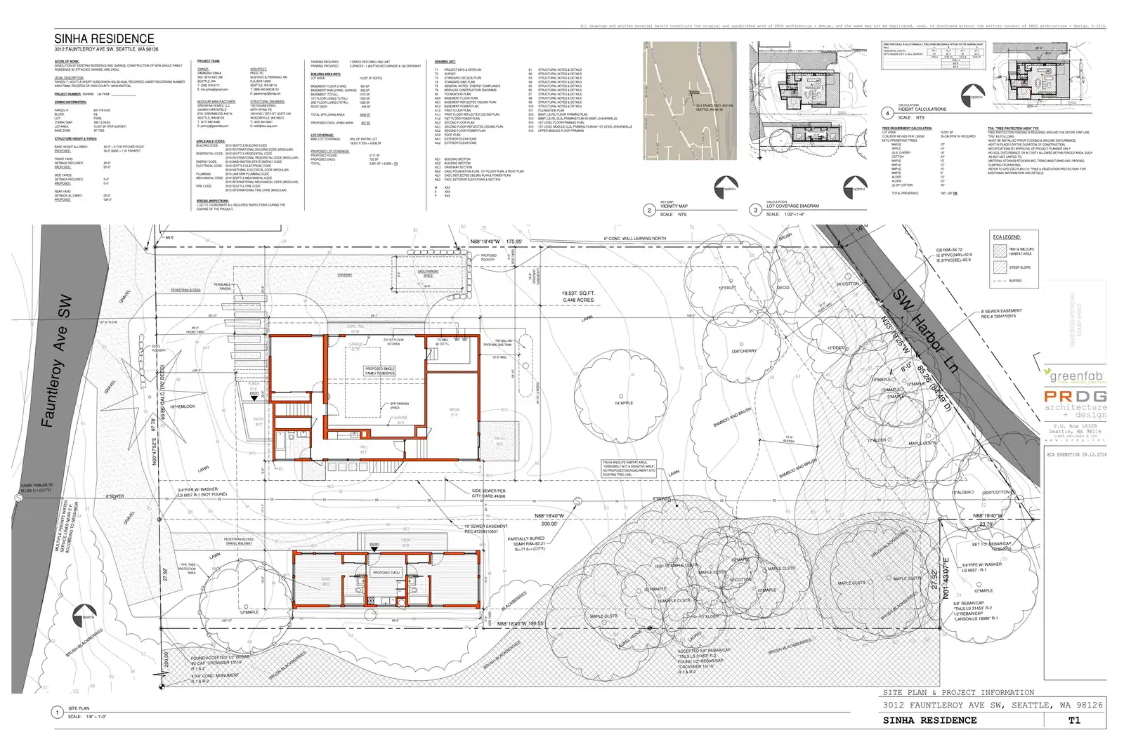 Site plan for 3012 Fauntleroy Ave SW