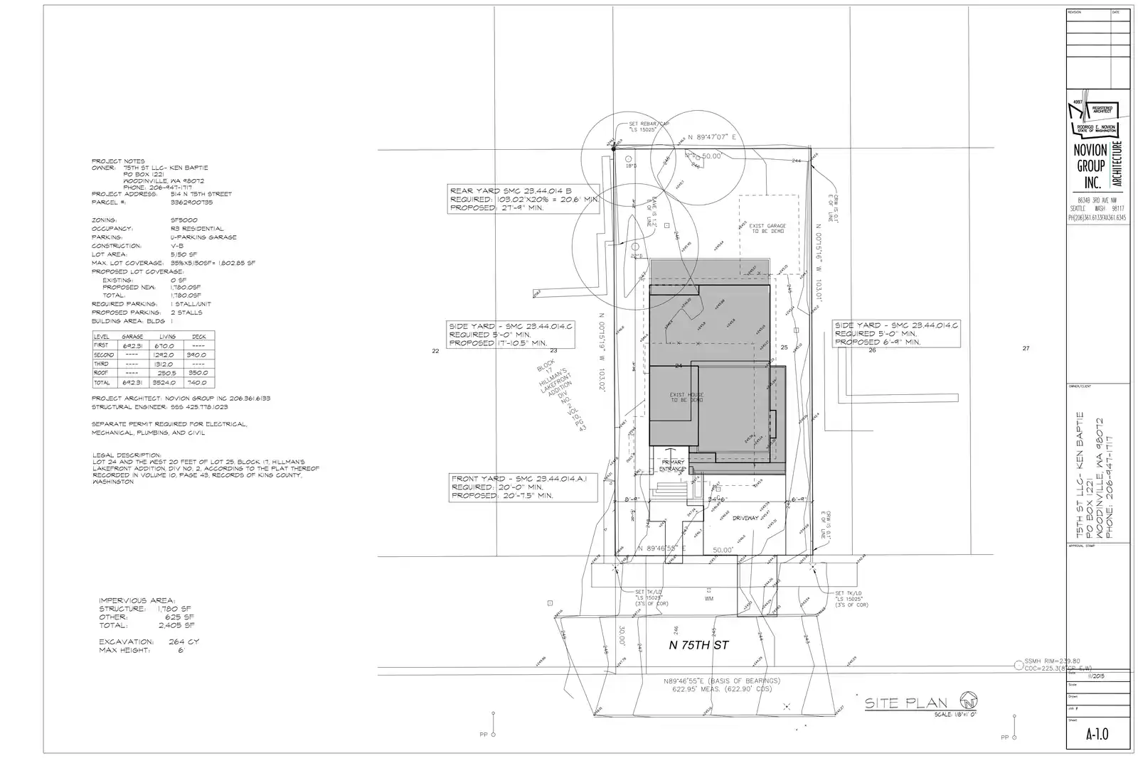Site plan for 514 N 75th St