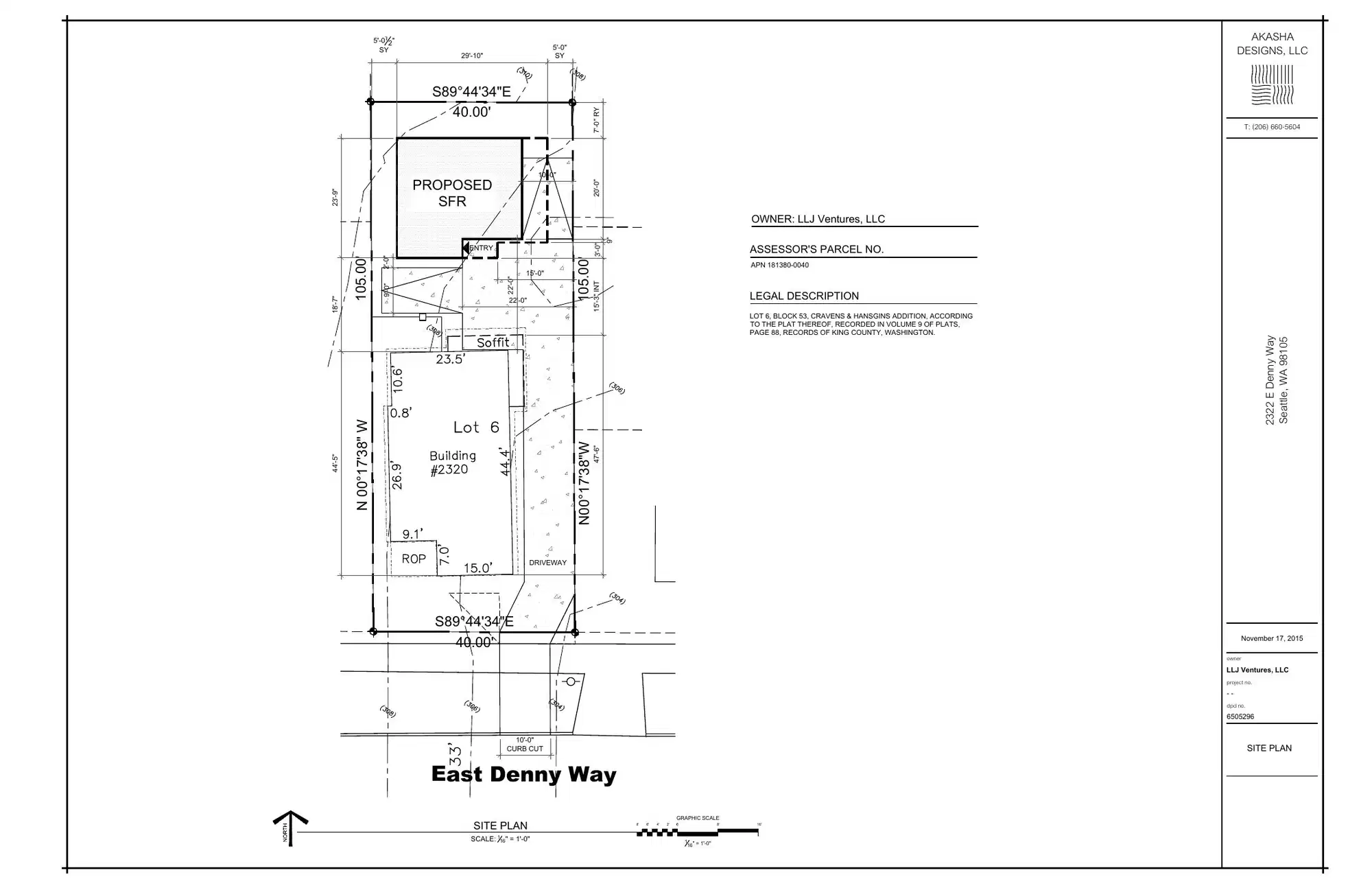 Site plan for 2322 E Denny Way