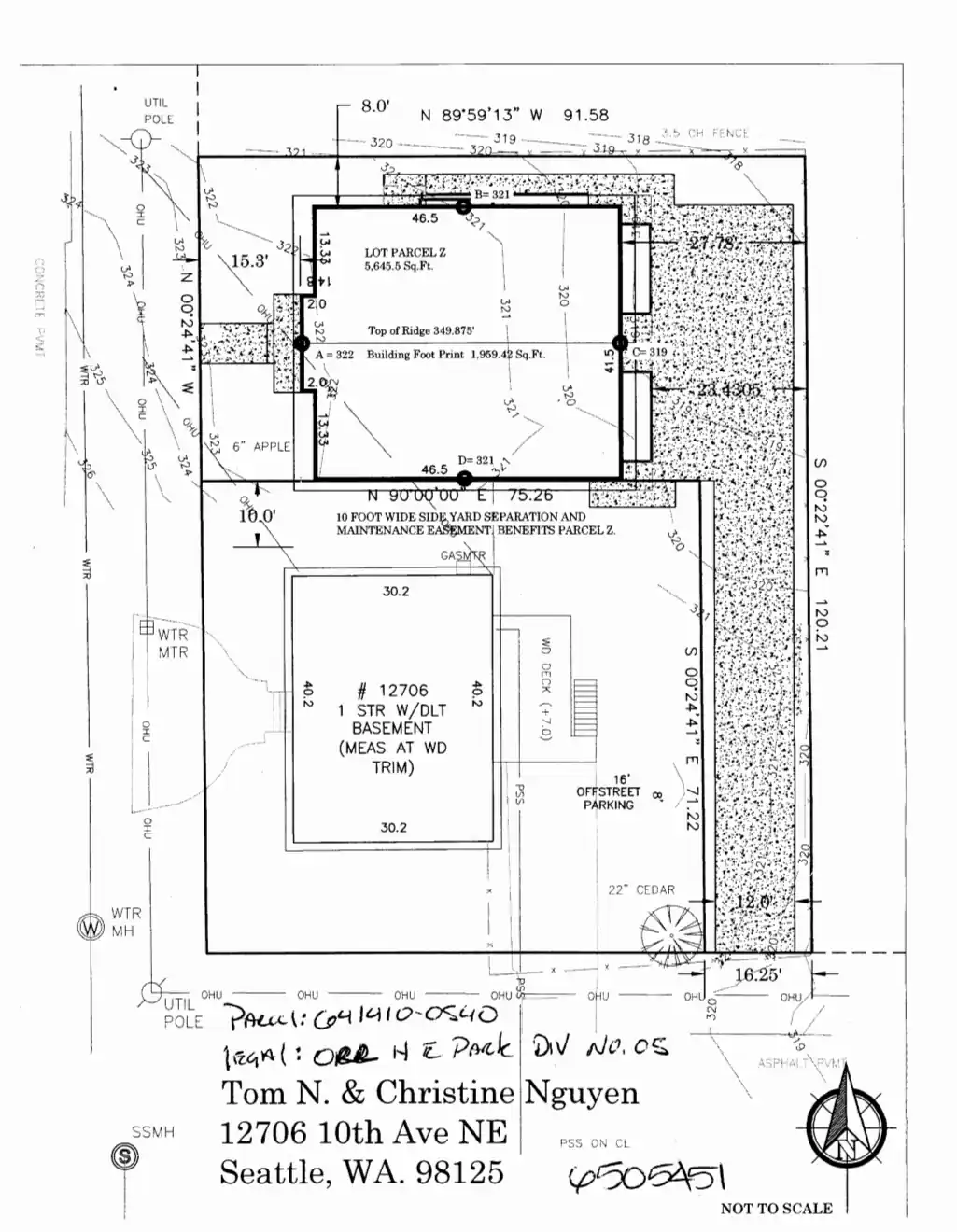 Site plan for 12708 10th Ave NE