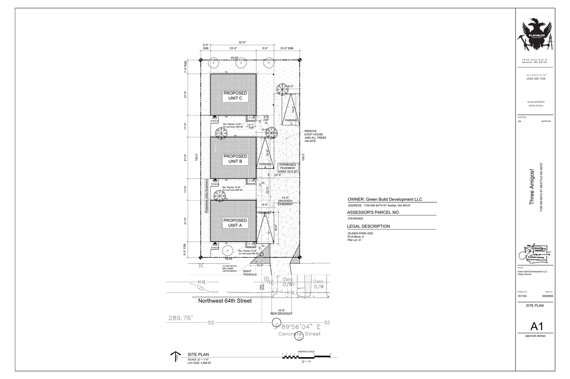 Site plan for 1726 NW 64th St