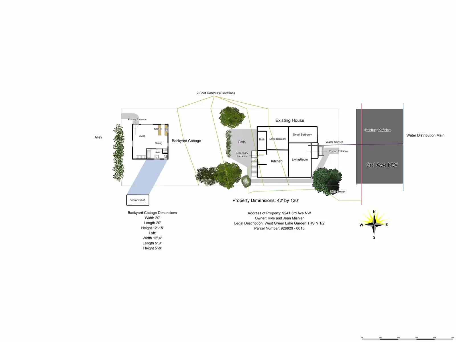 Site plan for 9241 3rd Ave NW
