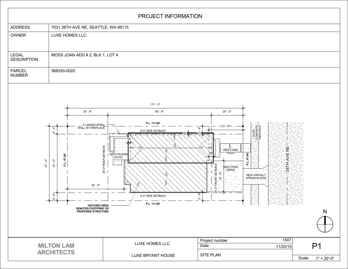 Site plan for 7031 38th Ave NE