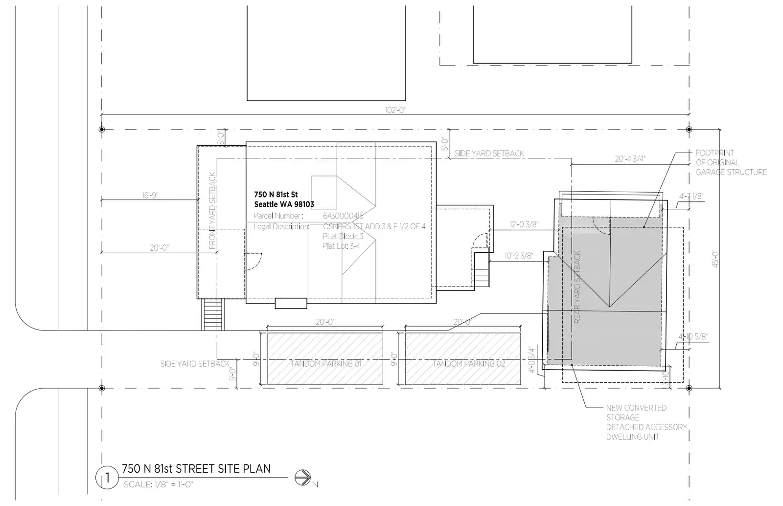 Site plan for 750 B N 81st St