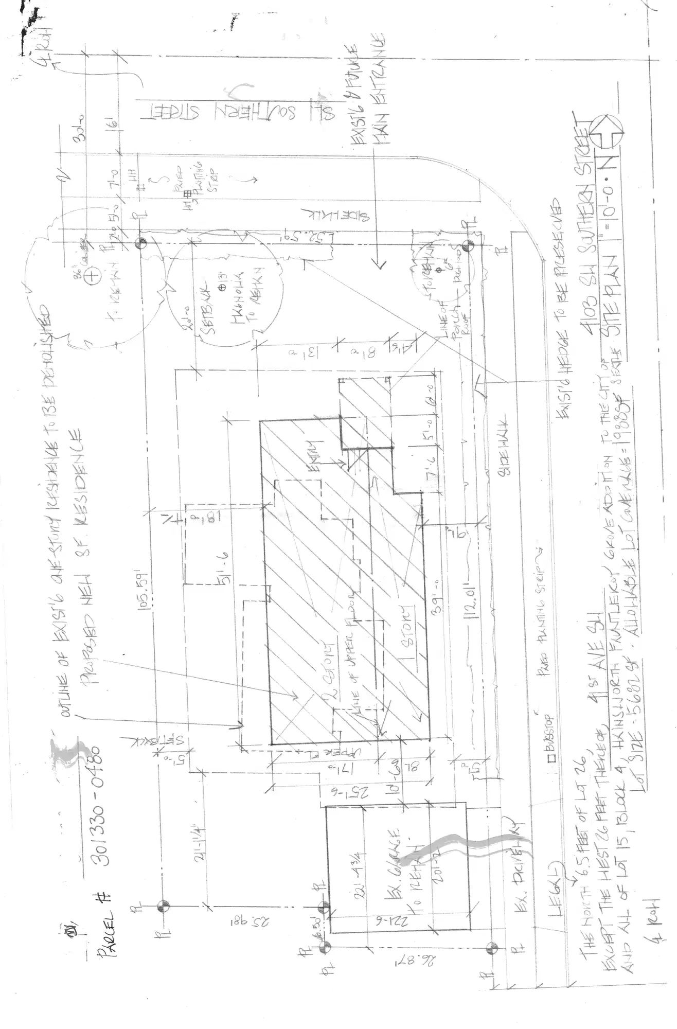 Site plan for 4103 SW Southern St