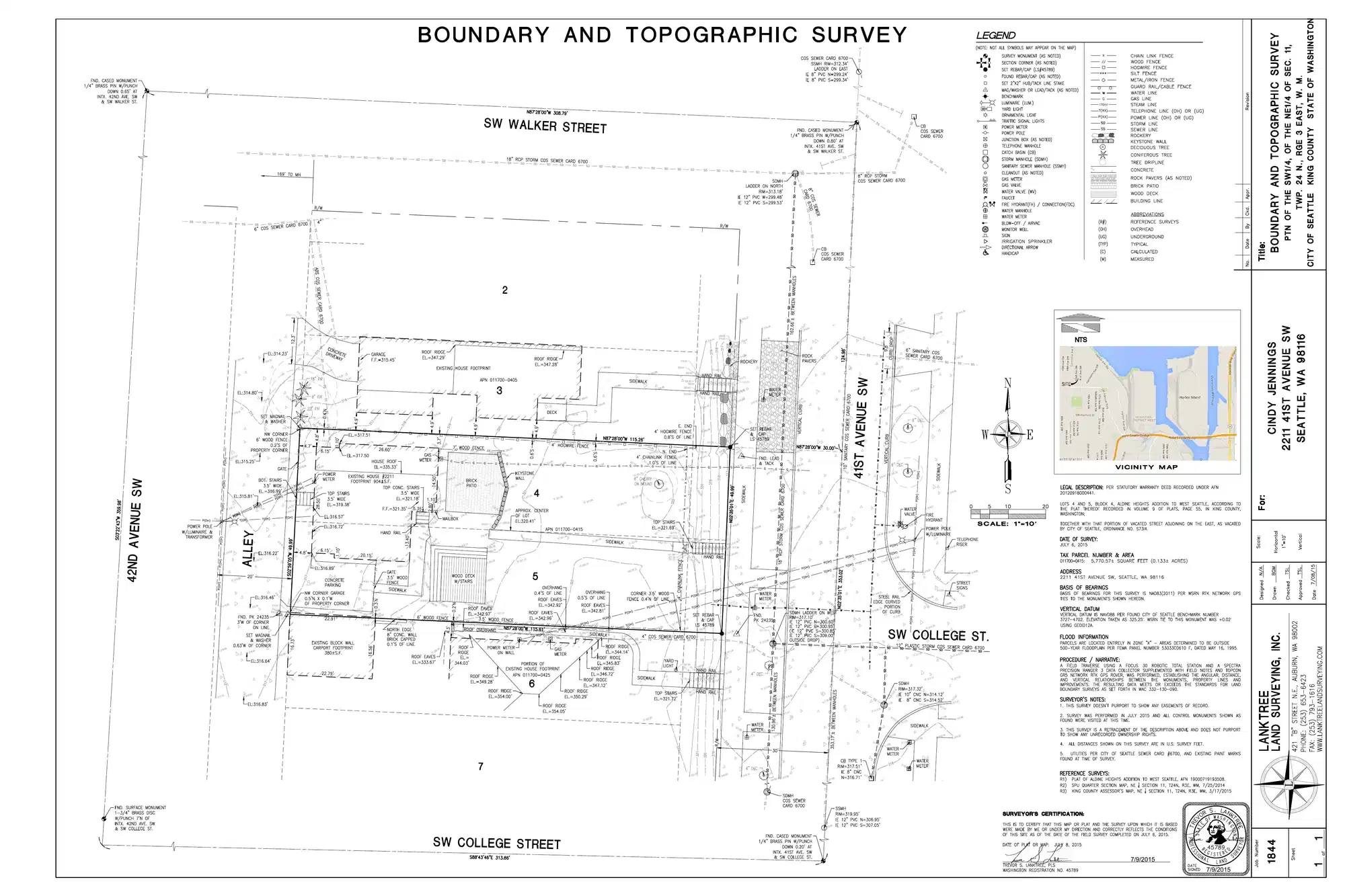 Site plan for 2211 41st Ave SW