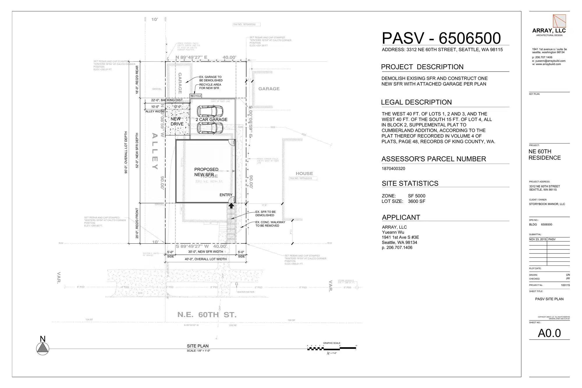 Site plan for 3312 NE 60th St