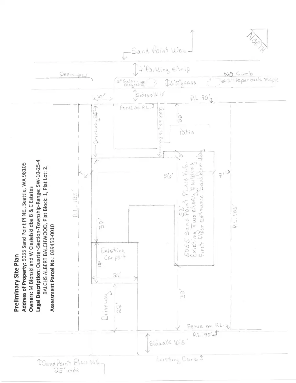 Site plan for 5055 Sand Point Pl NE