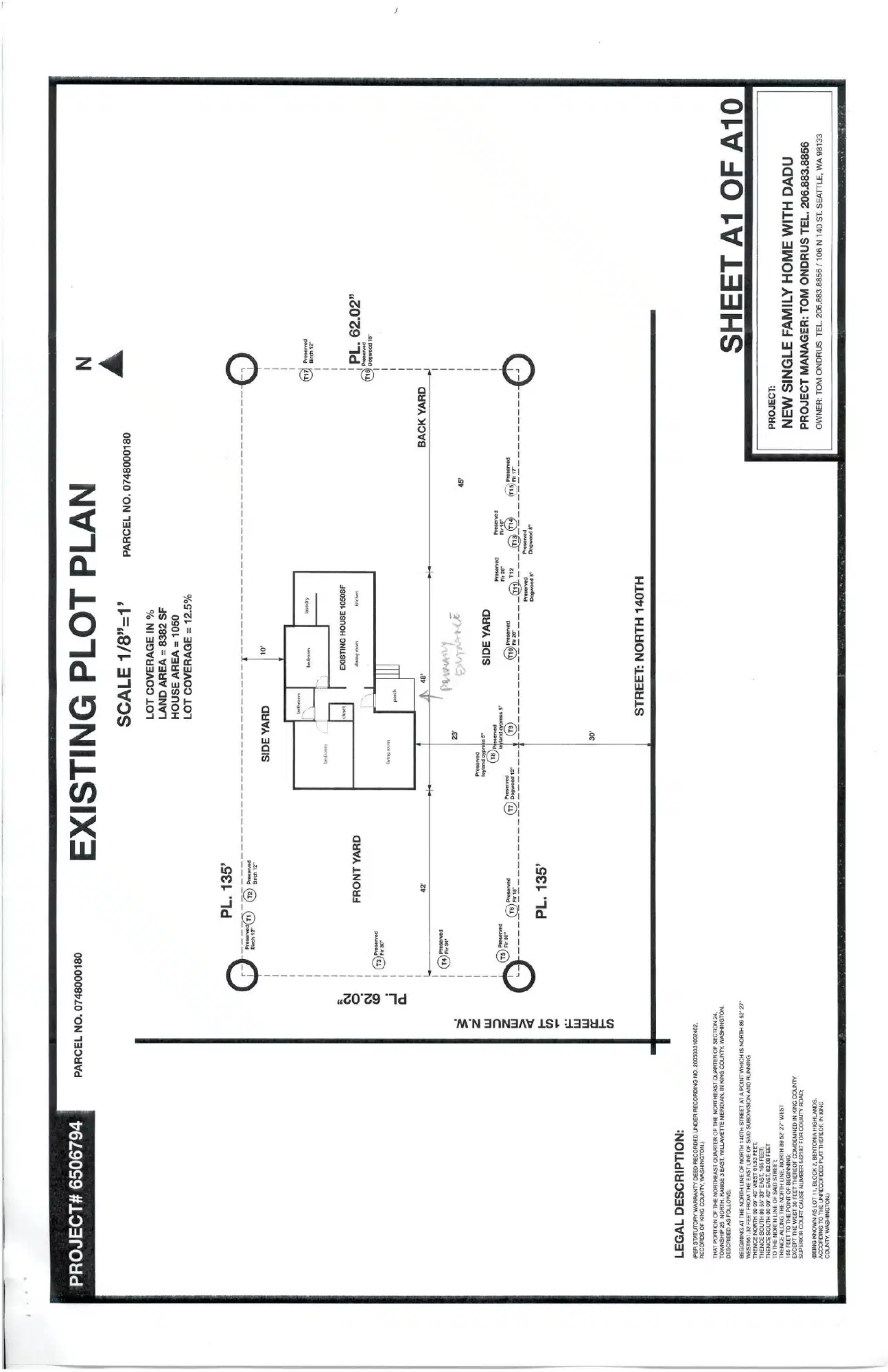 Site plan for 106 N 140th St