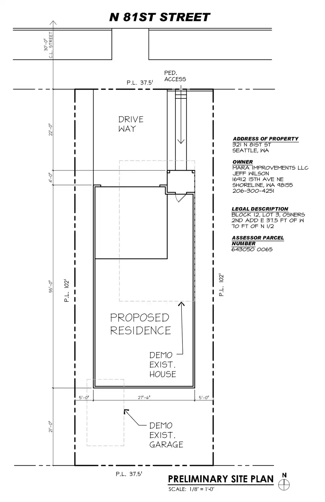 Site plan for 321 N 81st St