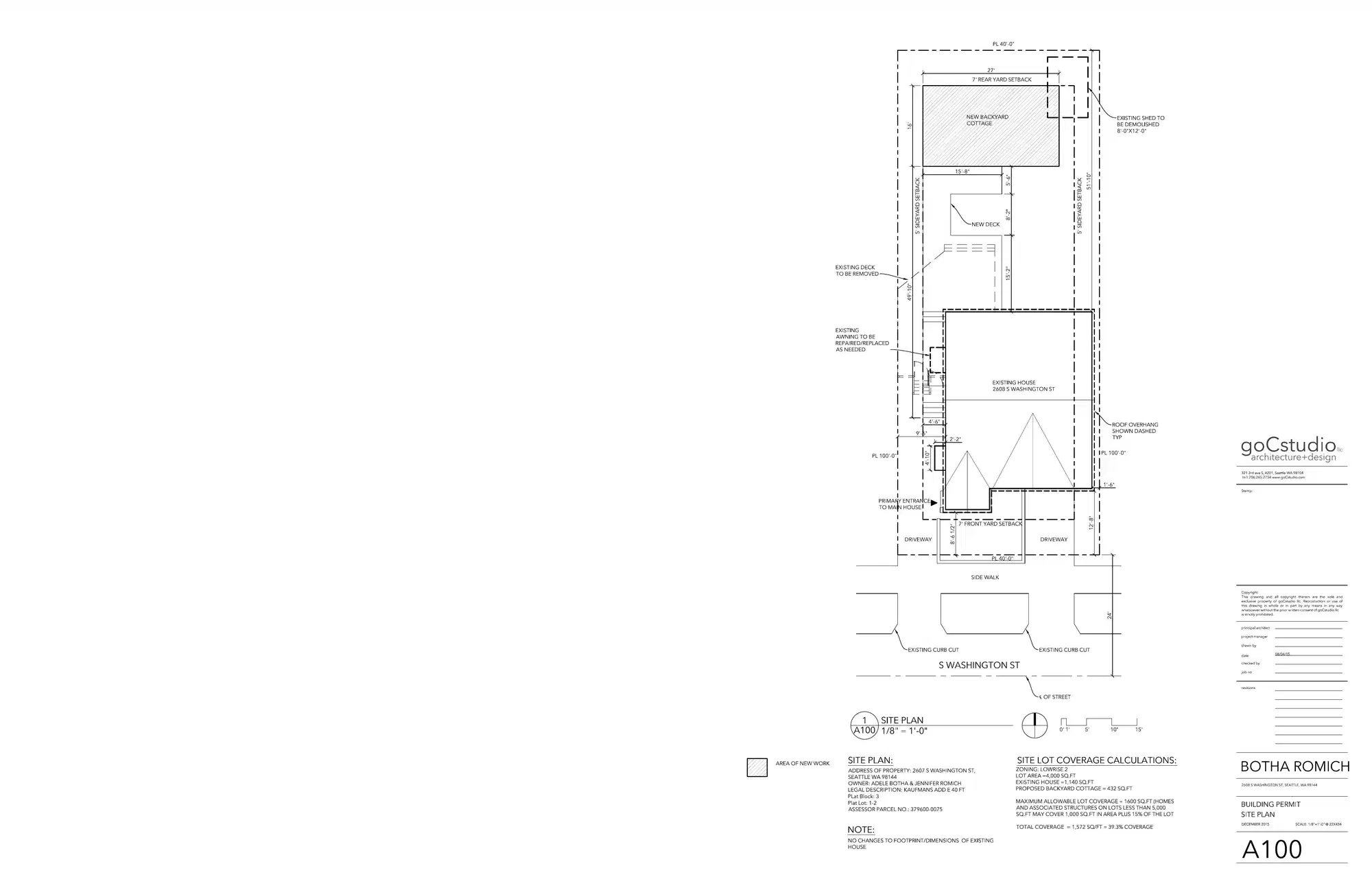 Site plan for 2608 S Washington St