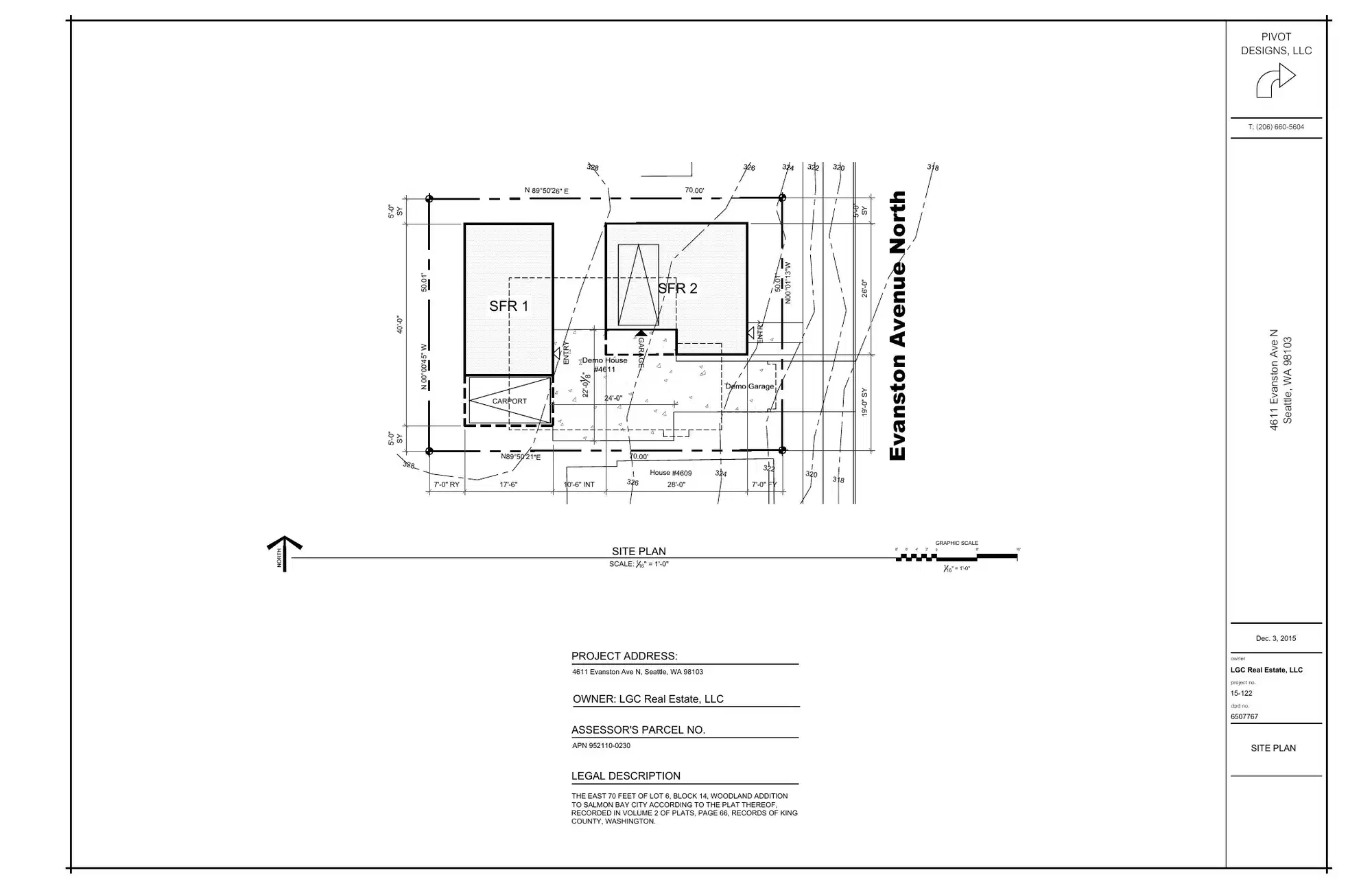 Site plan for 4611 Evanston Ave N