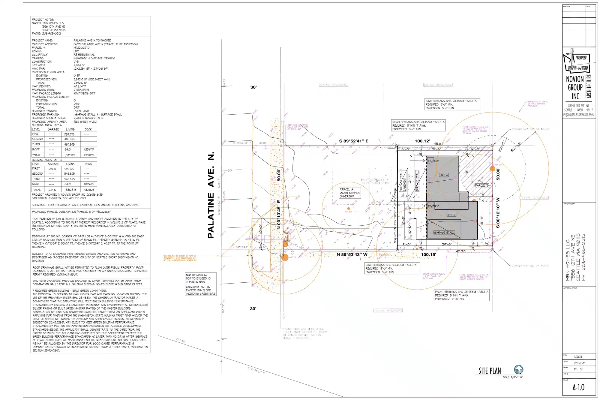 Site plan for 3620 Palatine Ave N