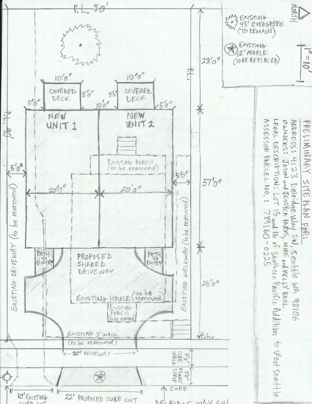Site plan for 4123 Delridge Way SW