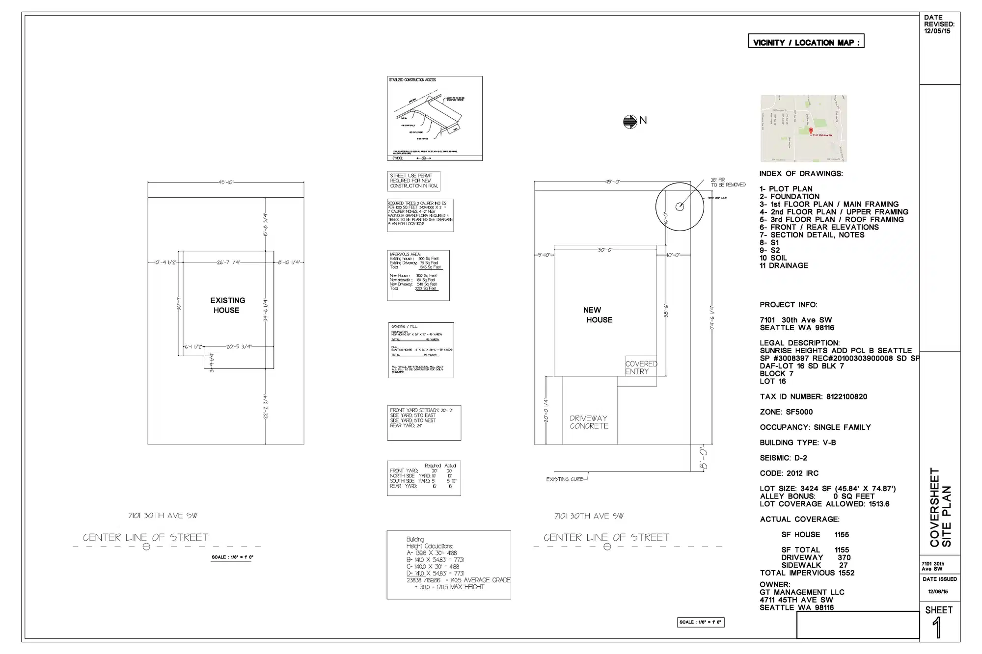 Site plan for 7101 30th Ave SW