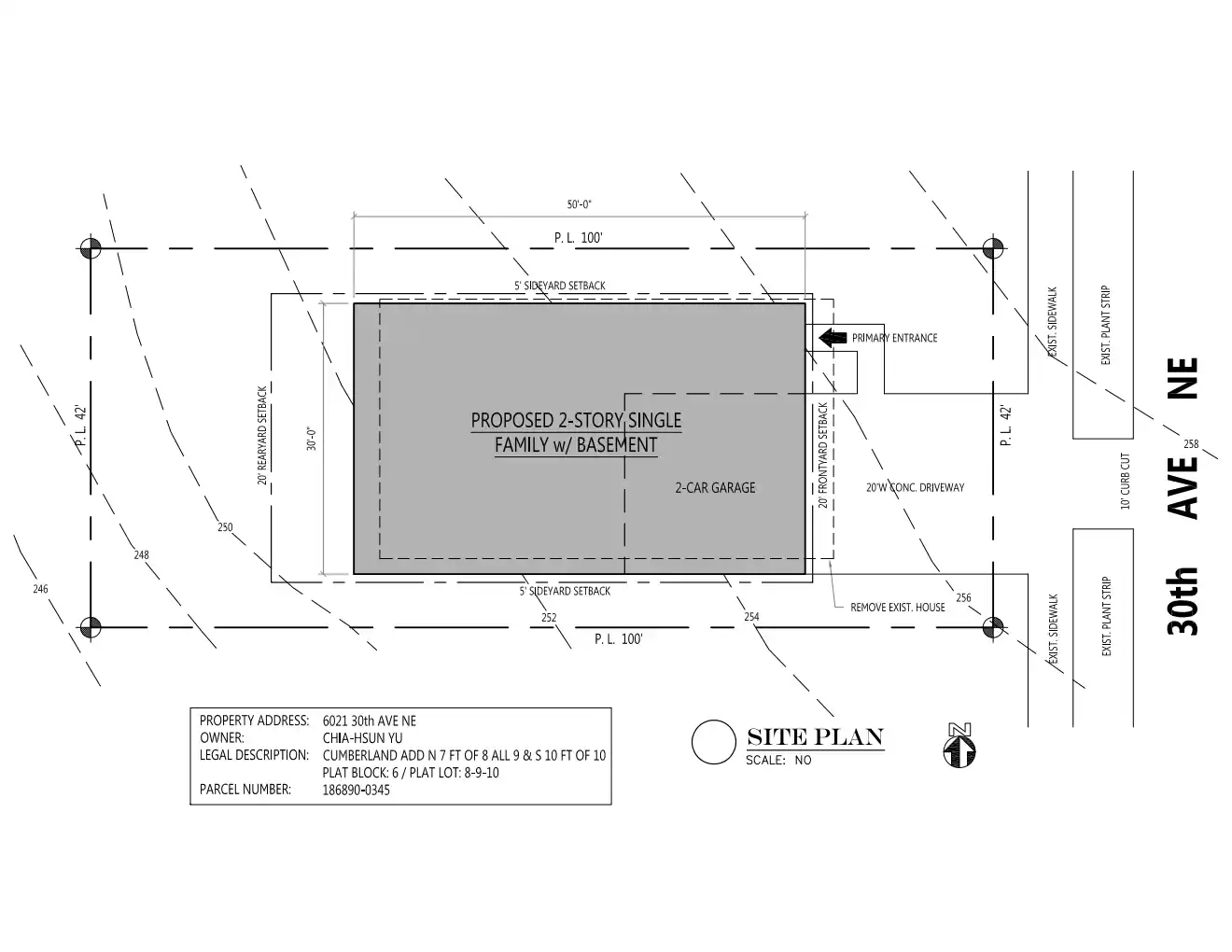 Site plan for 6021 30th Ave NE
