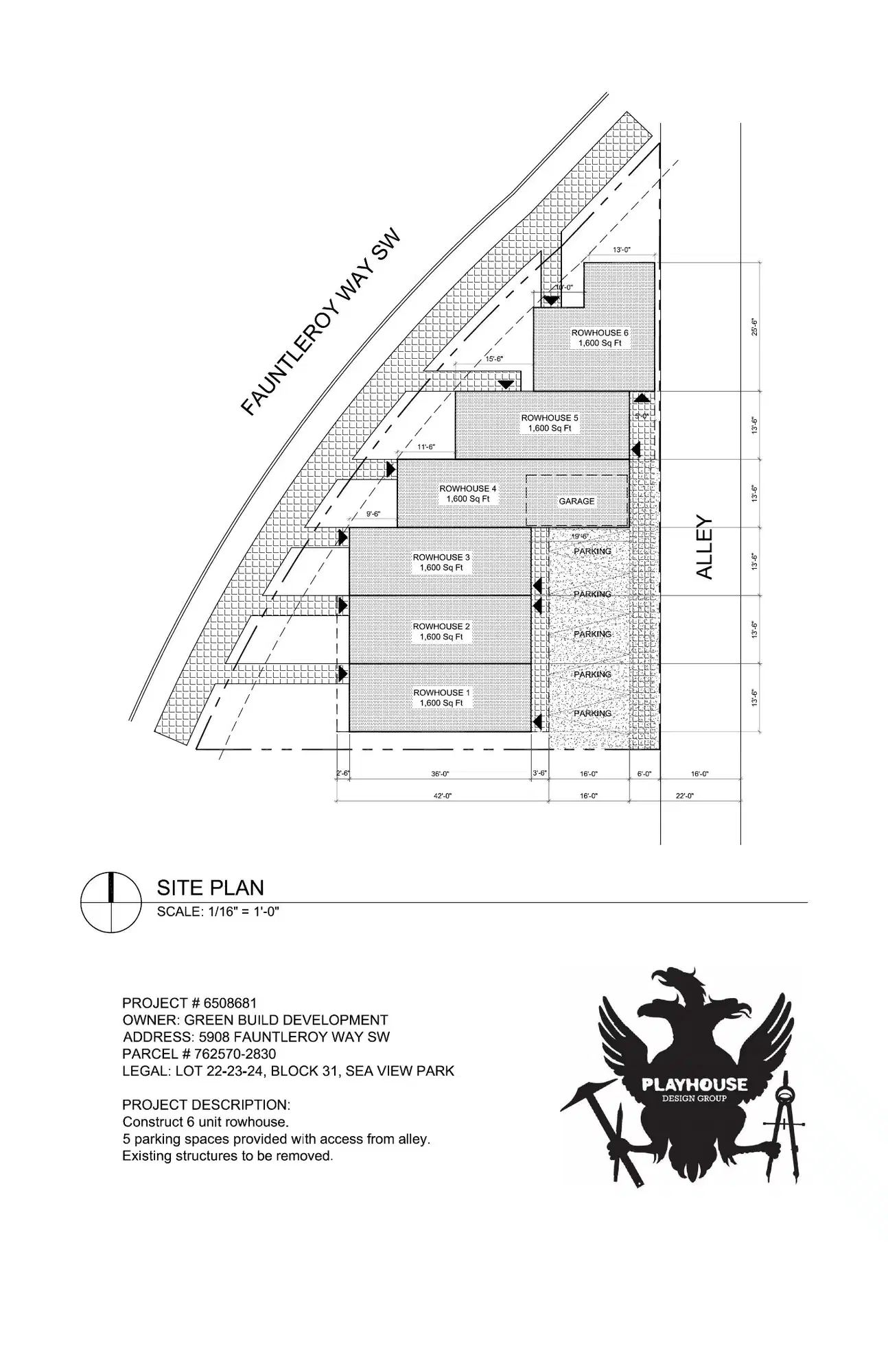 Site plan for 5908 Fauntleroy Way SW