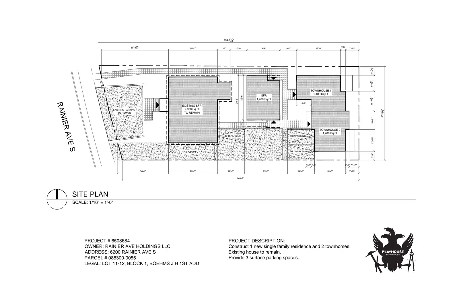 Site plan for 6196 Rainier Ave S