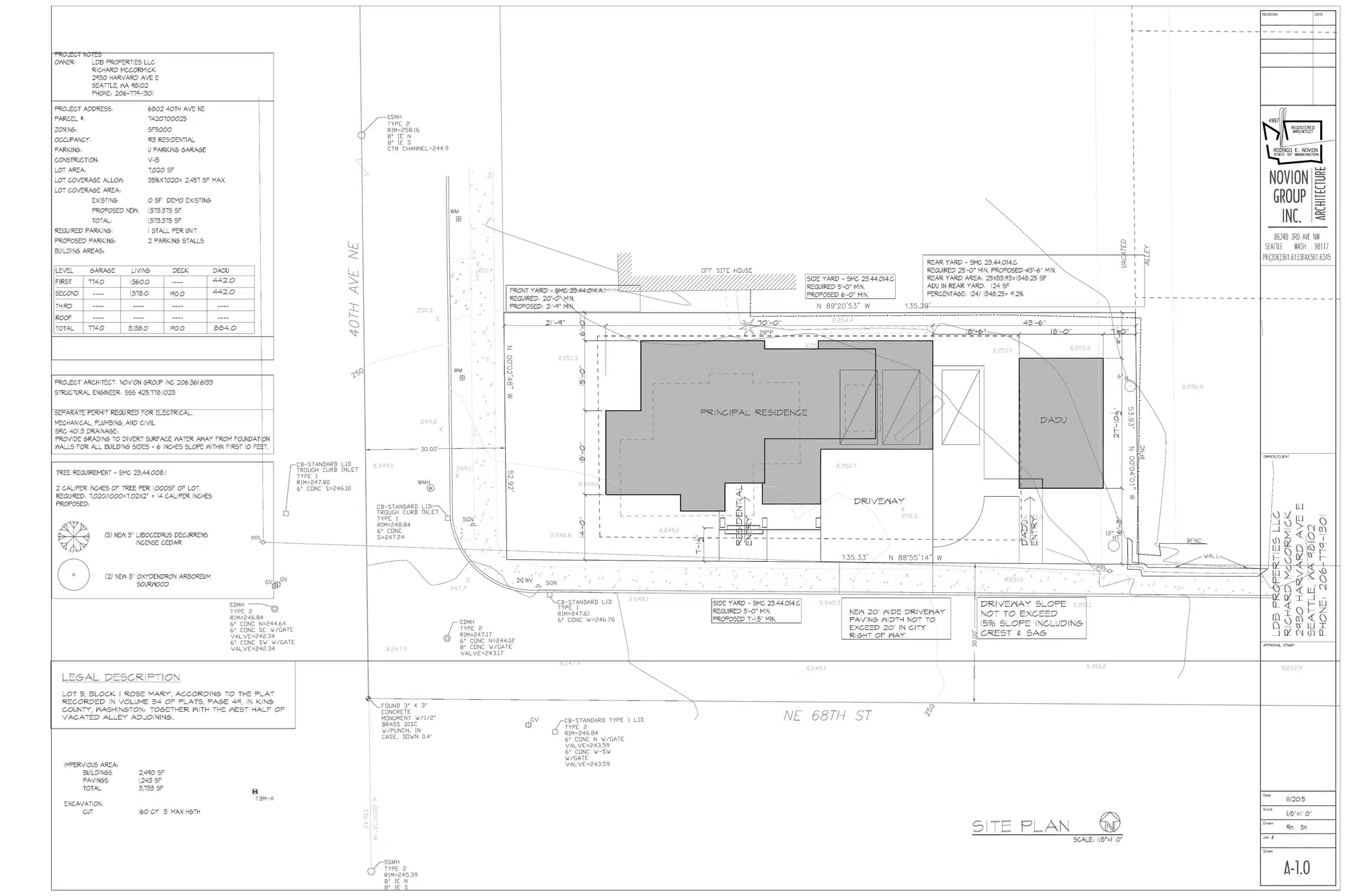 Site plan for 6802 40th Ave NE