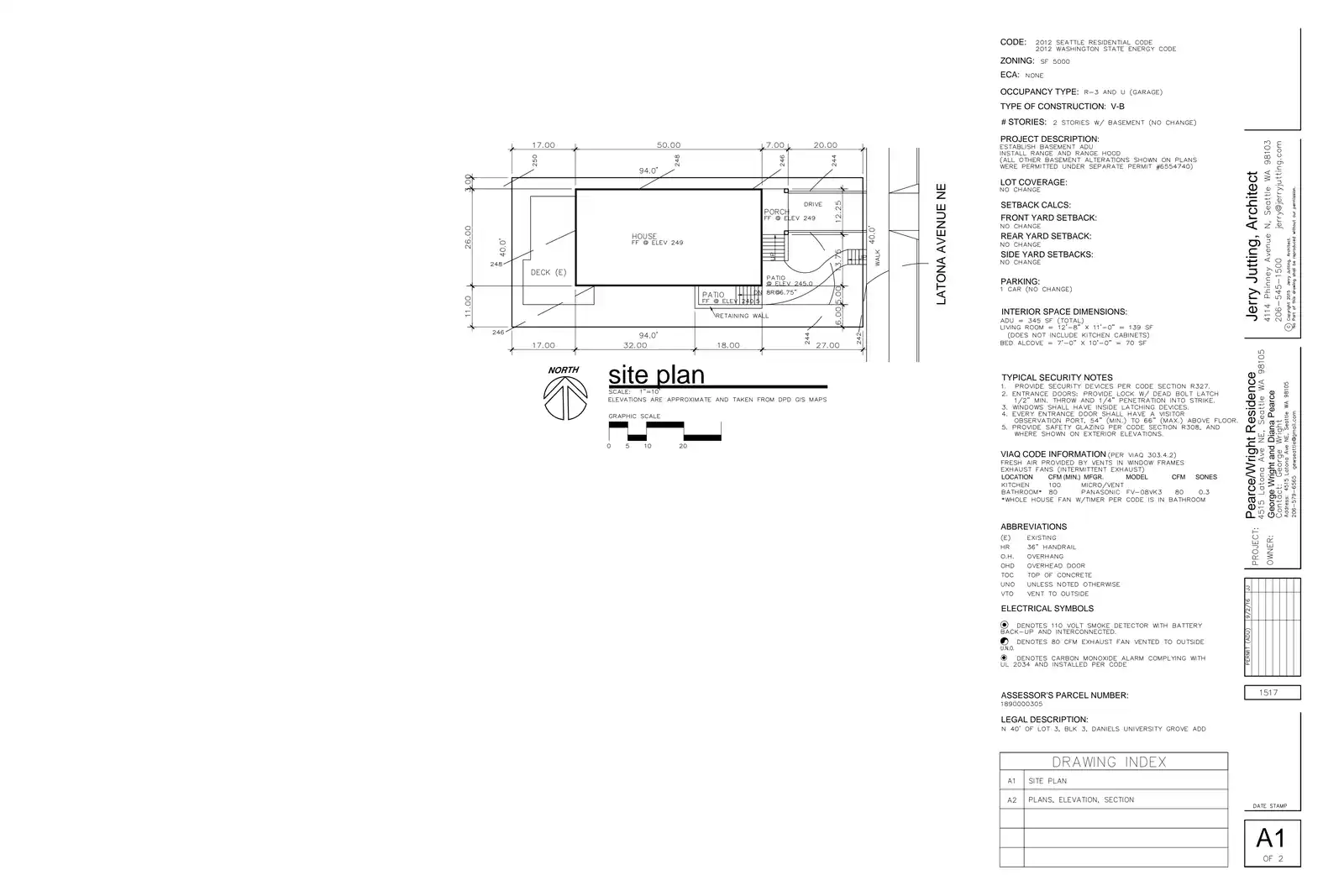 Site plan for 4515 Latona Ave NE