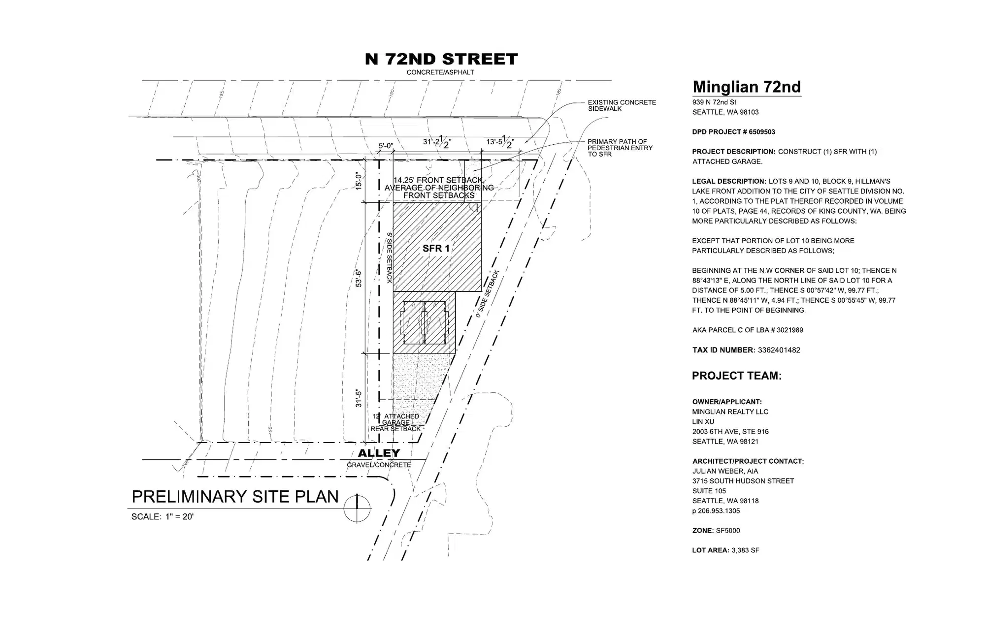 Site plan for 939 N 72nd St