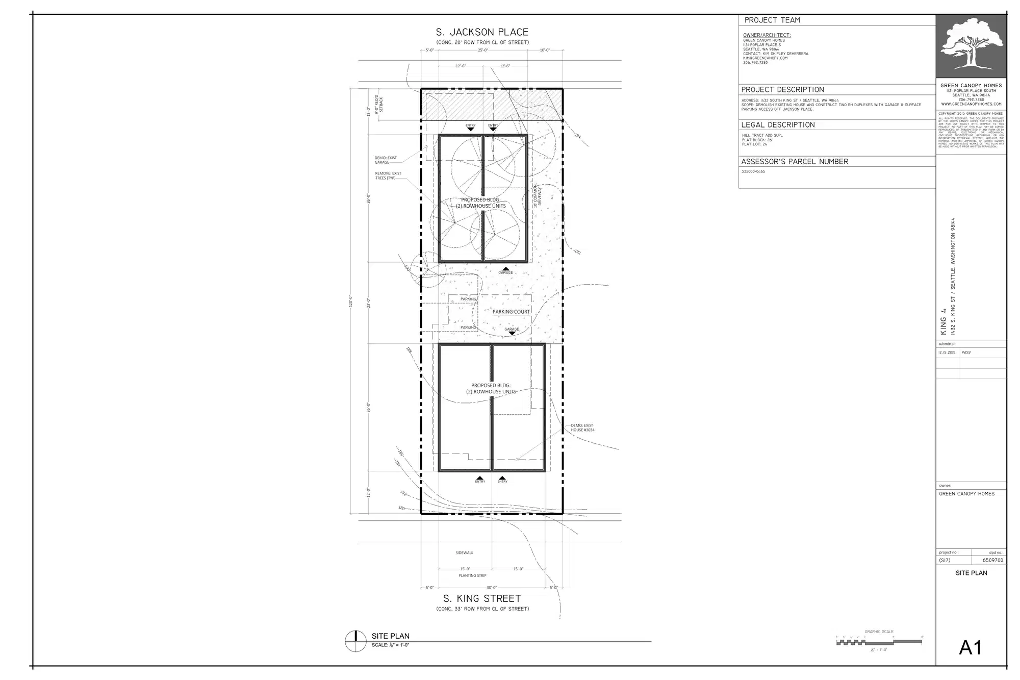 Site plan for 1435 S Jackson Pl