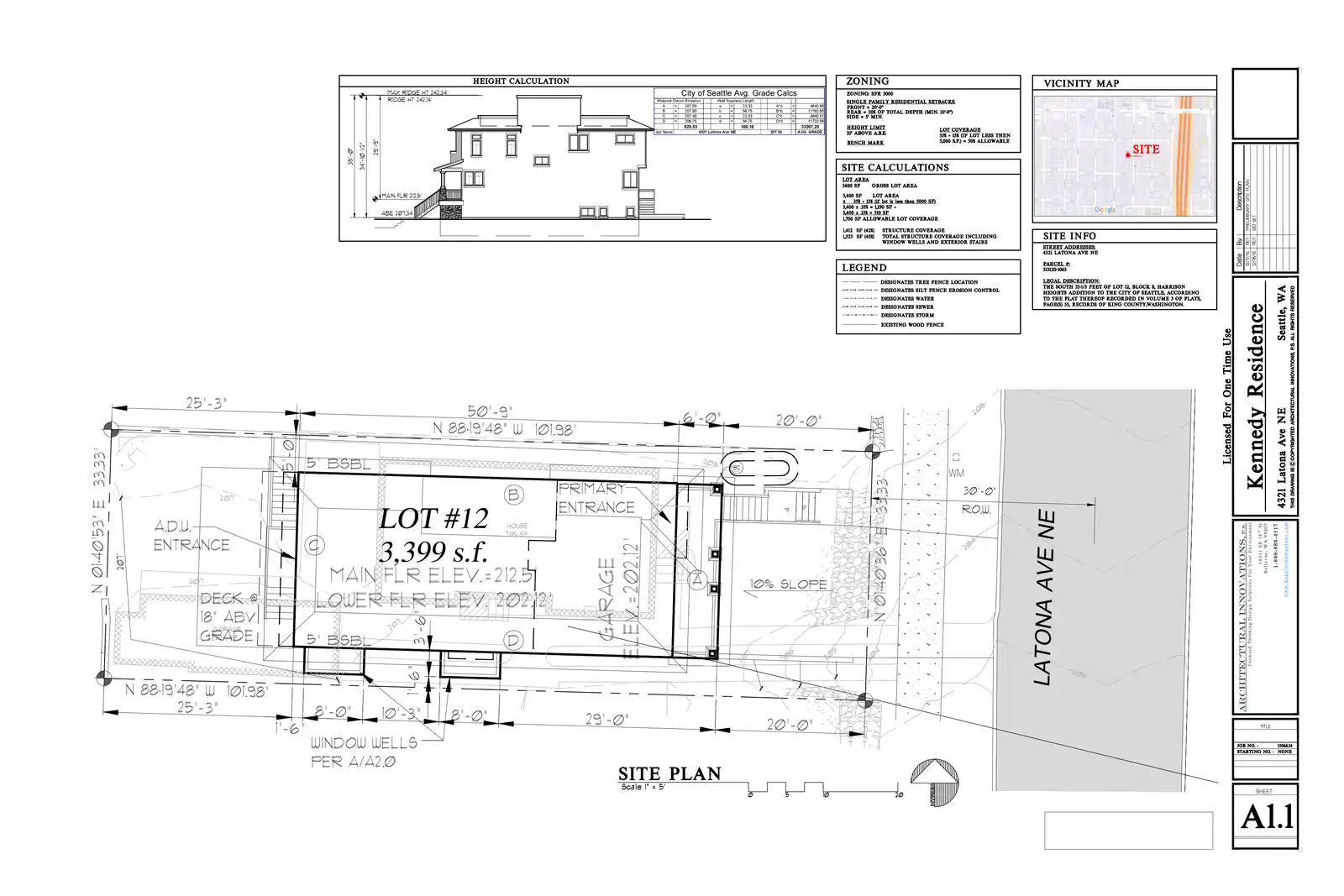 Site plan for 4321 Latona Ave NE