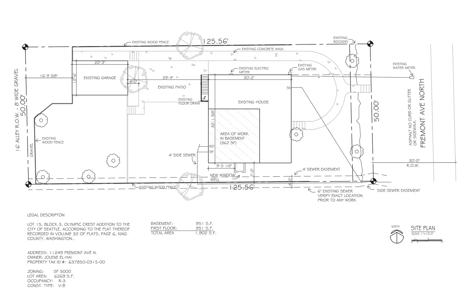 Site plan for 11249 Fremont Ave N