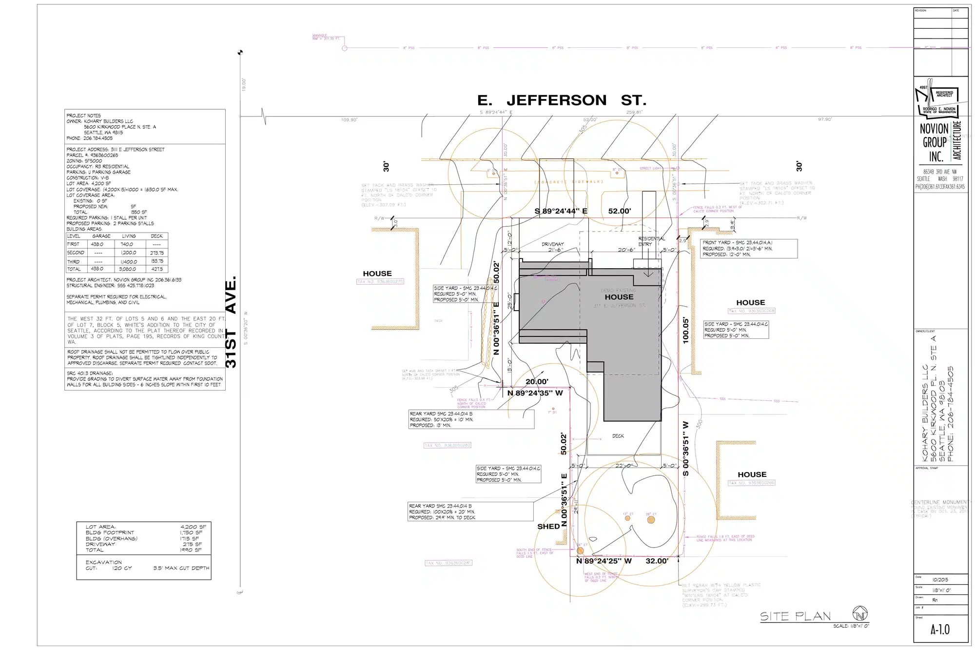 Site plan for 3111 E Jefferson St