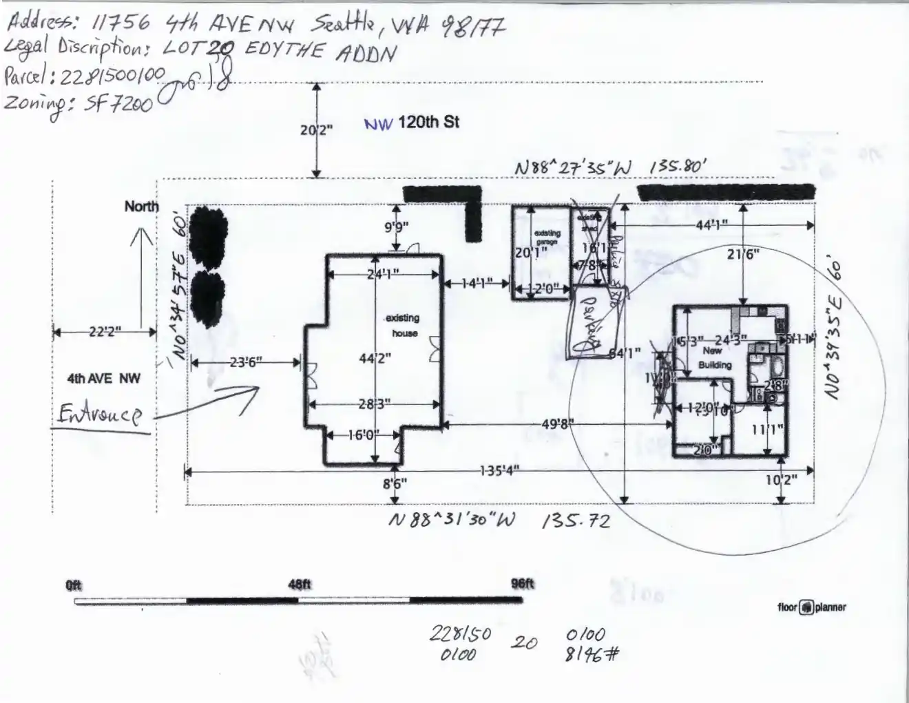 Site plan for 11756 4th Ave NW