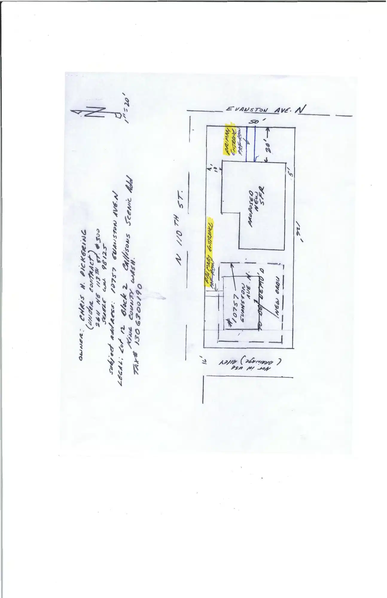 Site plan for 10757 Evanston Ave N