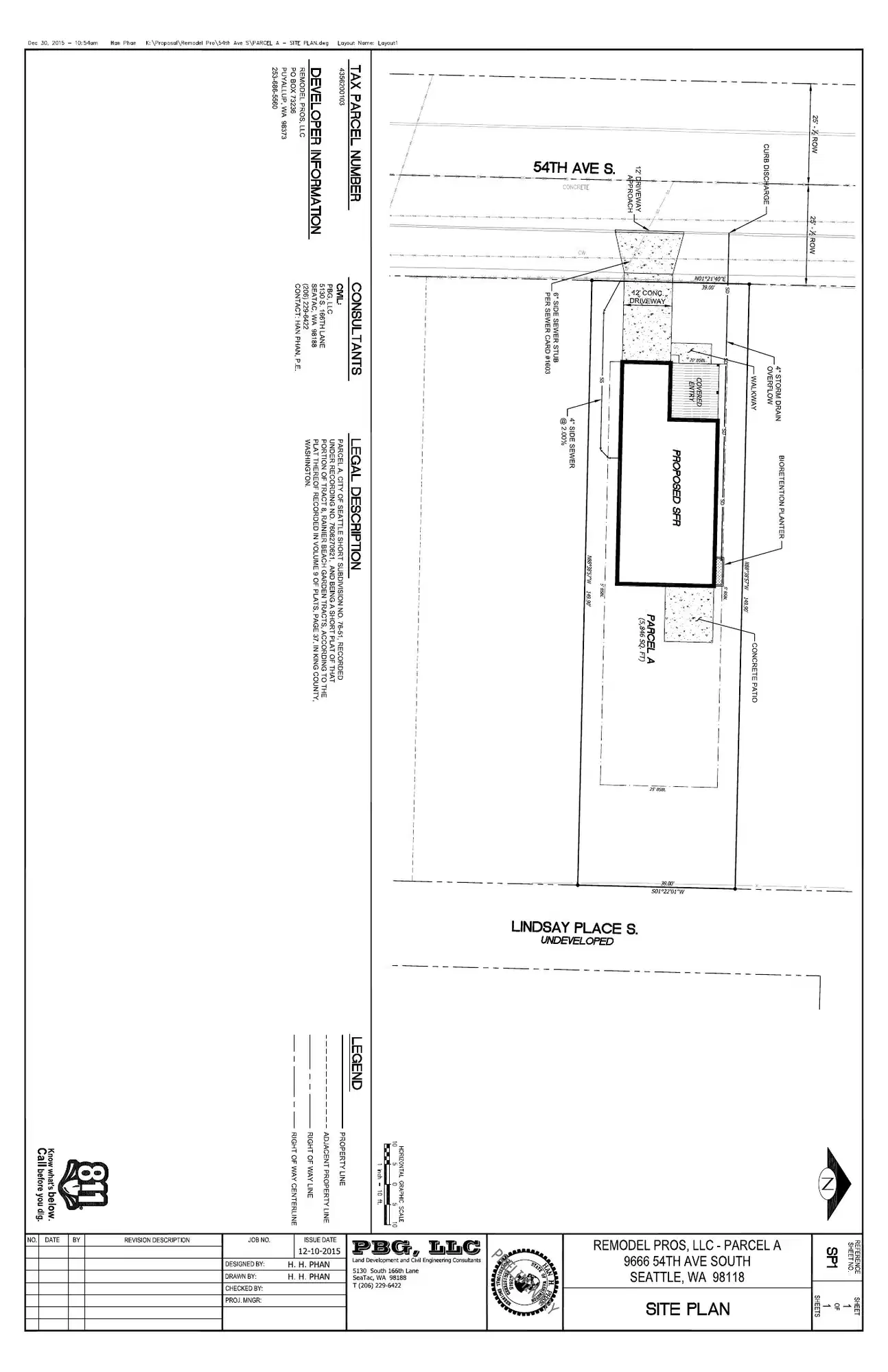 Site plan for 9666 54th Ave S
