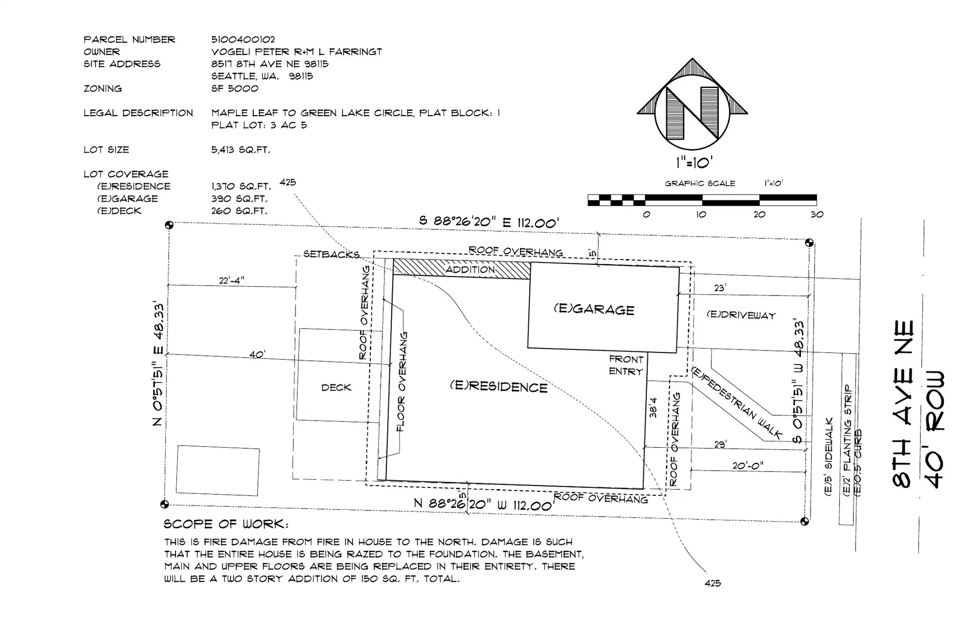 Site plan for 8517 8th Ave NE
