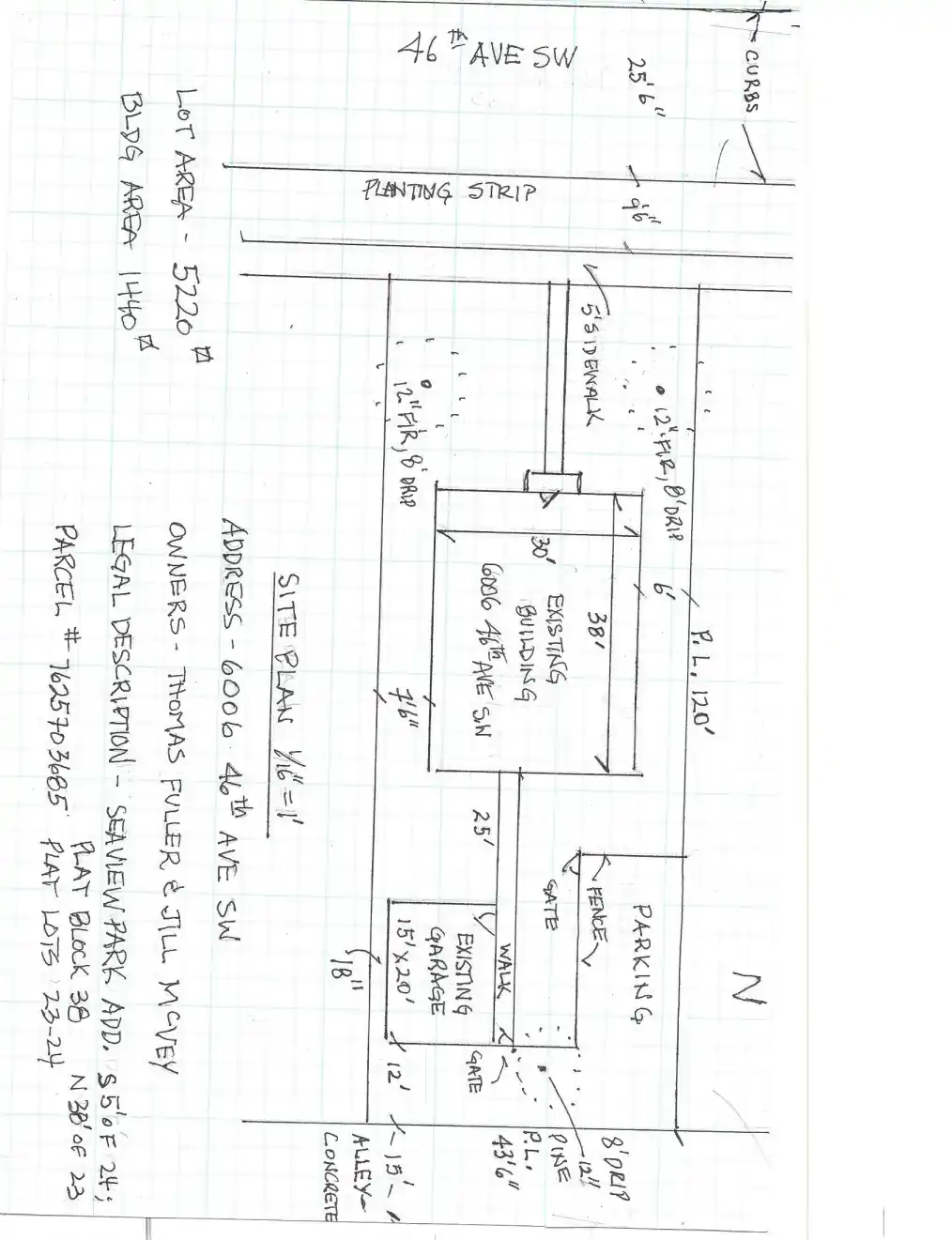 Site plan for 6006 46th Ave SW