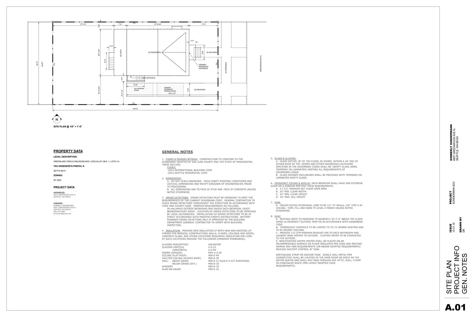 Site plan for 6507 Greenwood Ave N