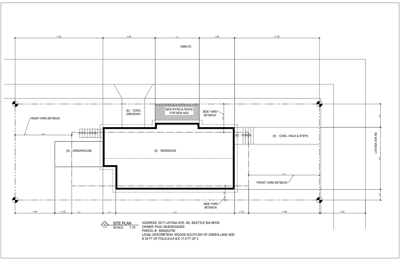 Site plan for 5217 Latona Ave NE
